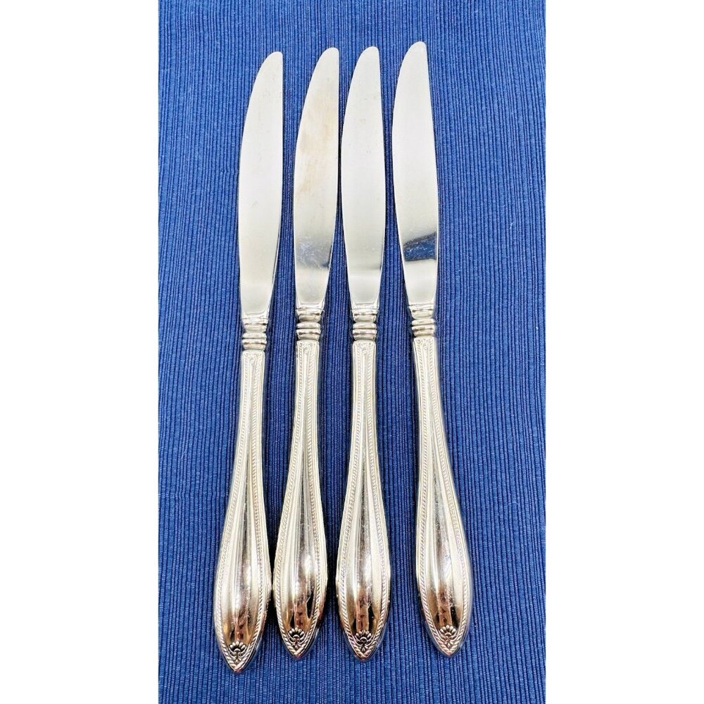 Oneida SHERATON Dinner Knife Glossy USA Stainless Flatware 9.25" Lot of 4